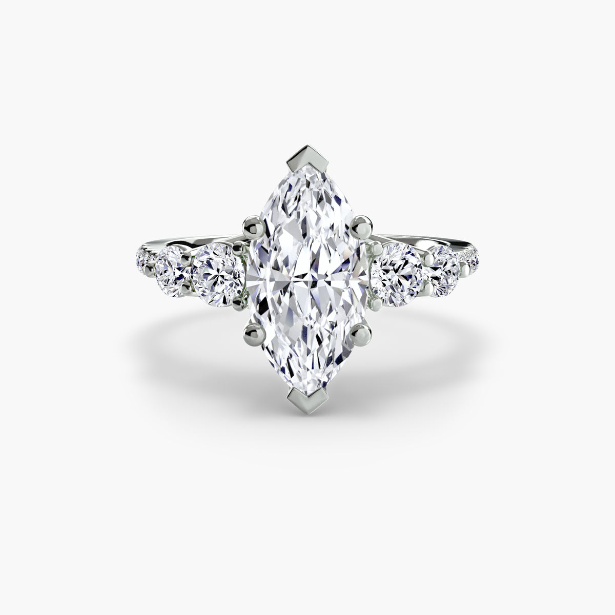 Solitaire Ring with Side Accent Stones