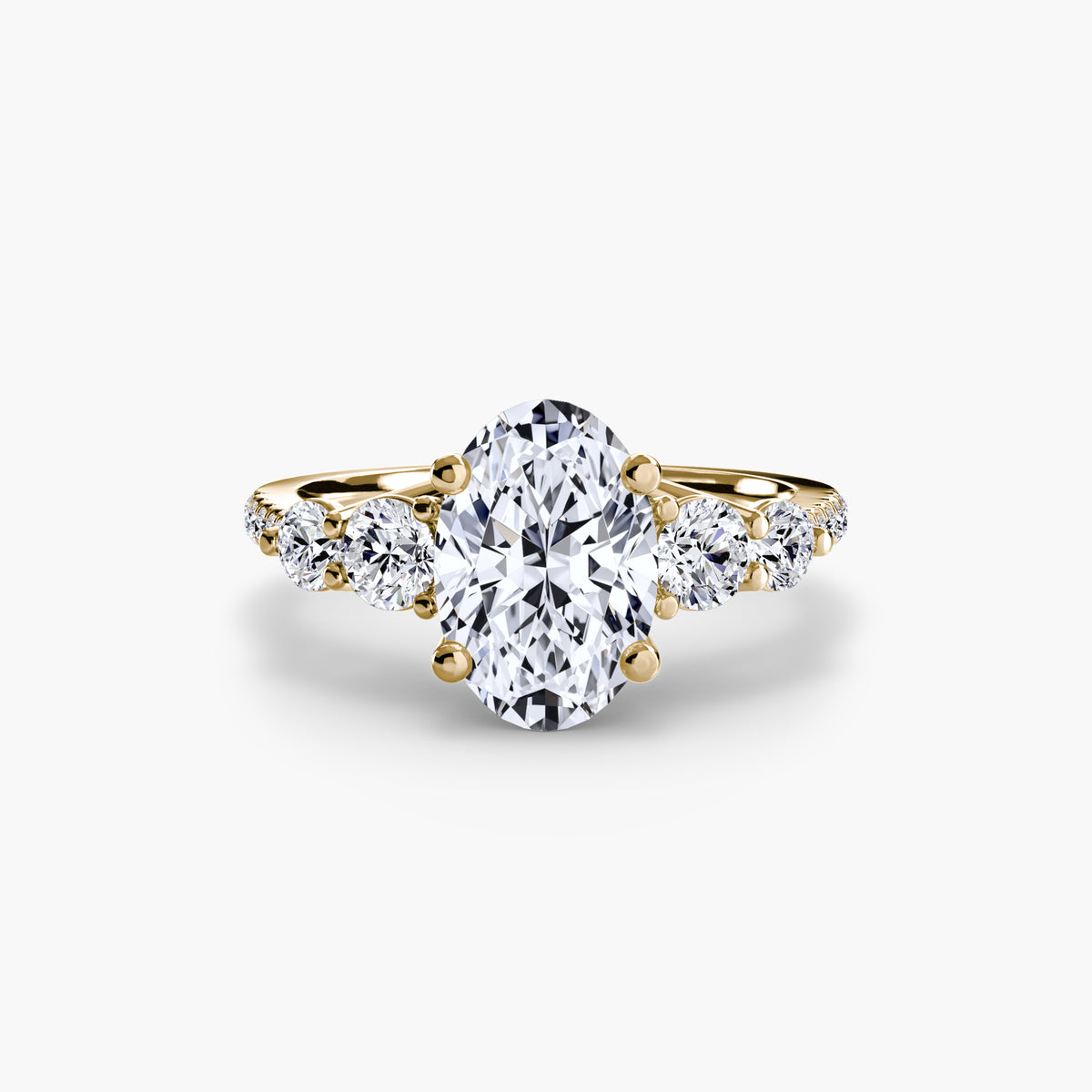 Solitaire Ring with Side Accent Stones