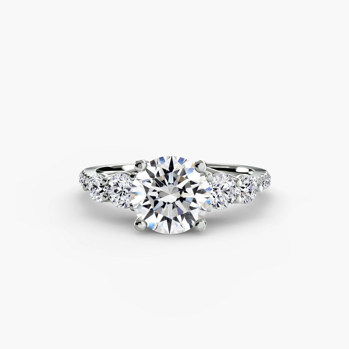 Solitaire Ring with Side Accent Stones