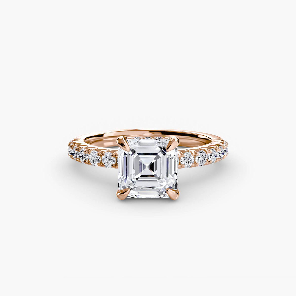 Hidden Halo Ring with Pavé sides
