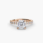 Hidden Halo Ring with Pavé sides