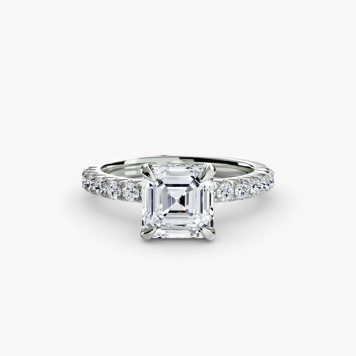 Hidden Halo Ring with Pavé sides