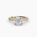Hidden Halo Ring with Pavé sides