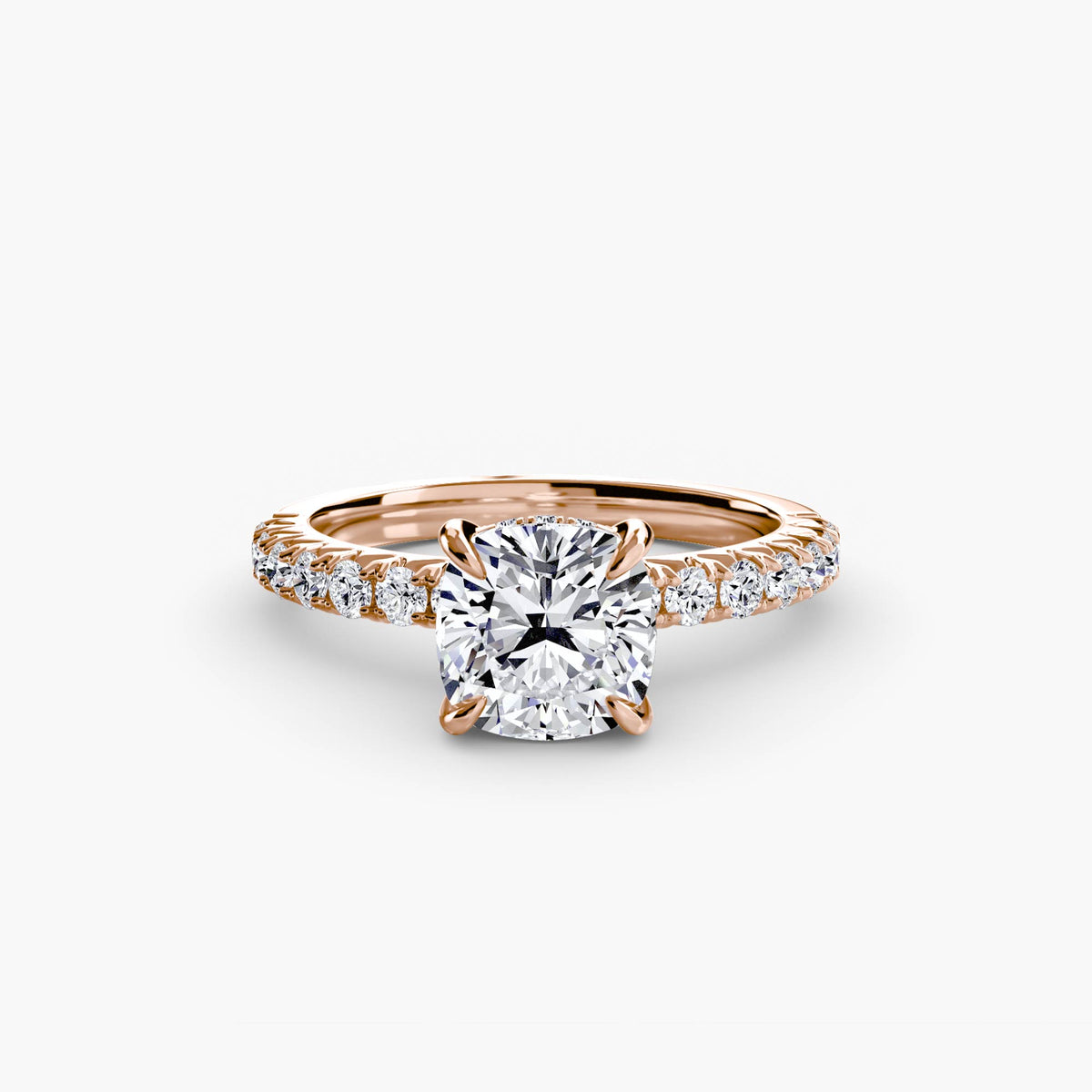 Hidden Halo Ring with Pavé sides