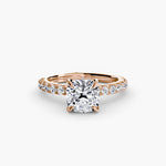 Hidden Halo Ring with Pavé sides