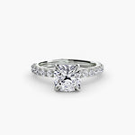 Hidden Halo Ring with Pavé sides