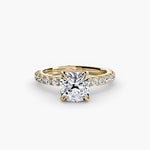 Hidden Halo Ring with Pavé sides