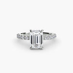 Hidden Halo Ring with Pavé sides