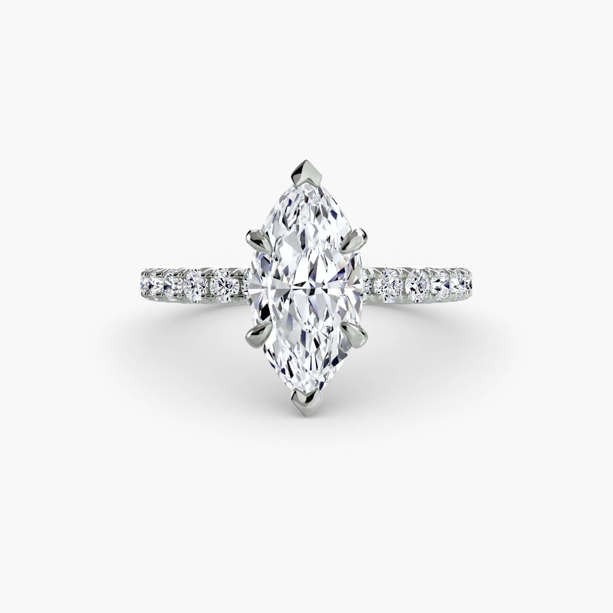 Hidden Halo Ring with Pavé sides