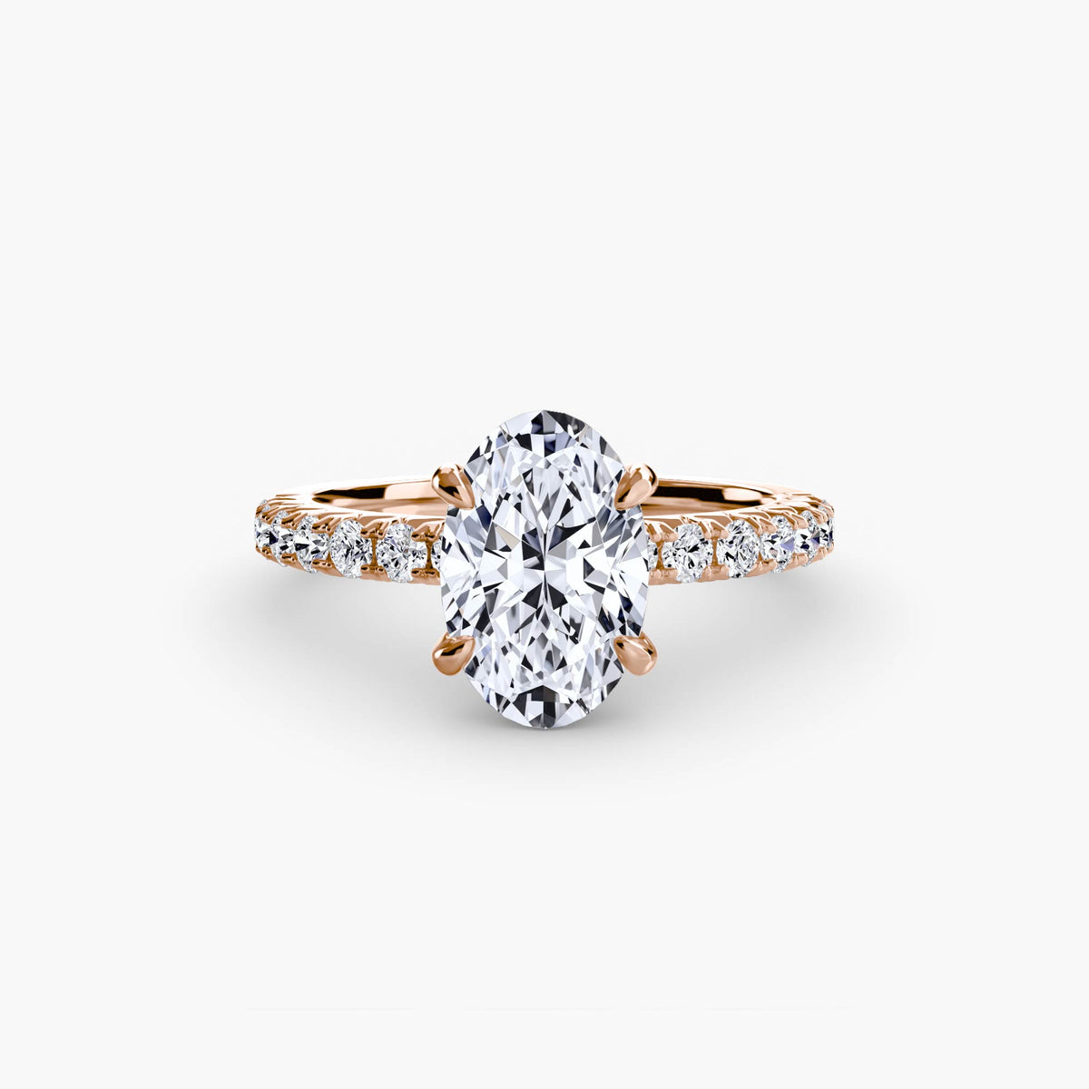Hidden Halo Ring with Pavé sides