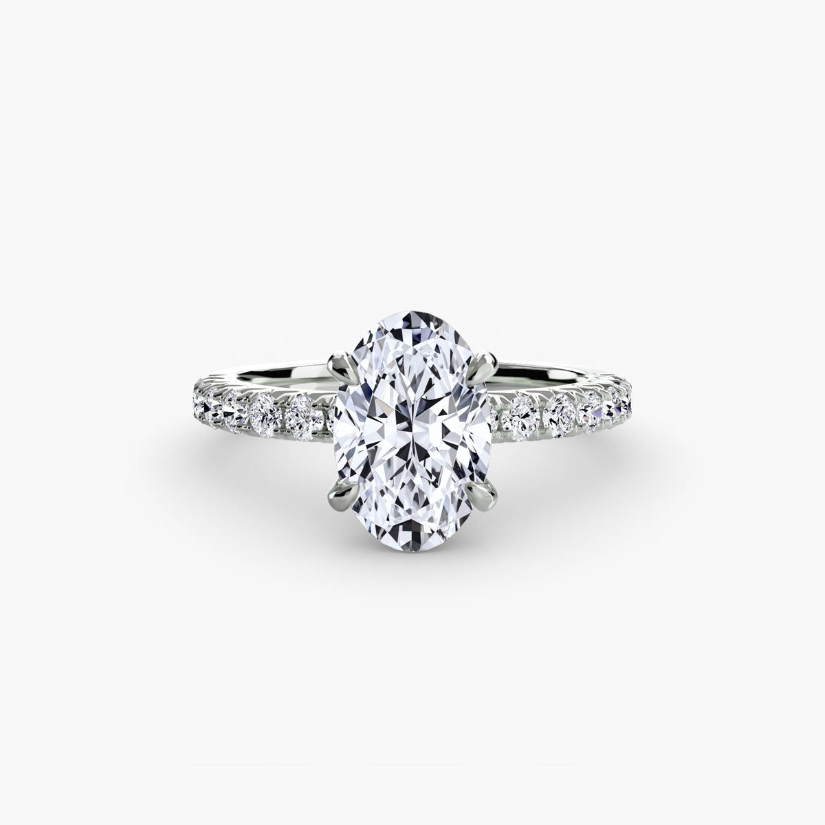Hidden Halo Ring with Pavé sides