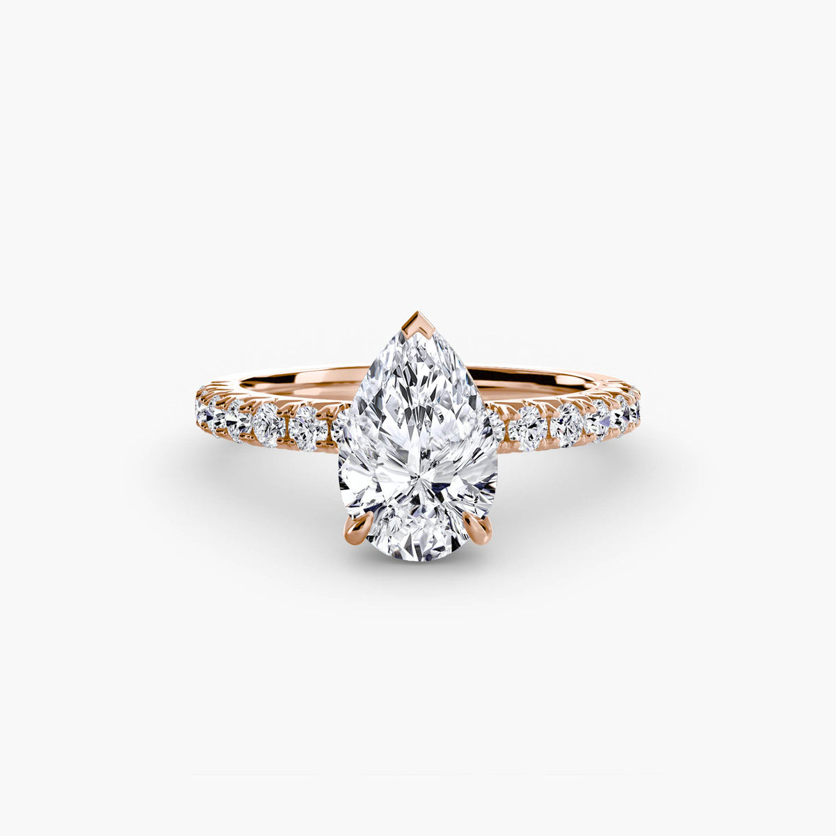 Hidden Halo Ring with Pavé sides