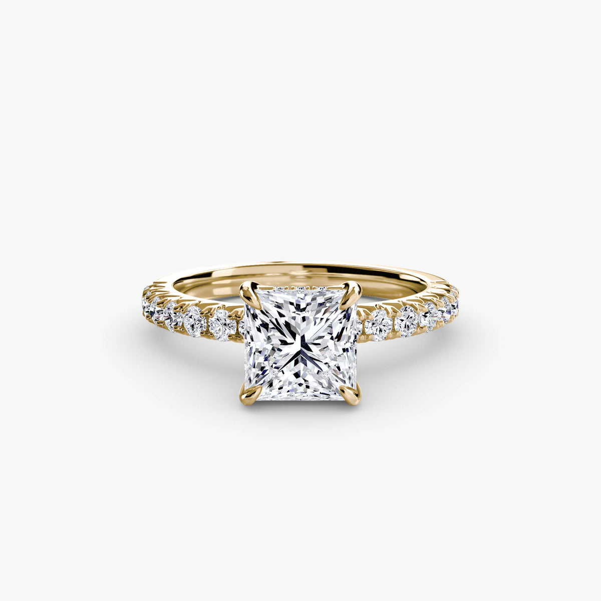 Hidden Halo Ring with Pavé sides