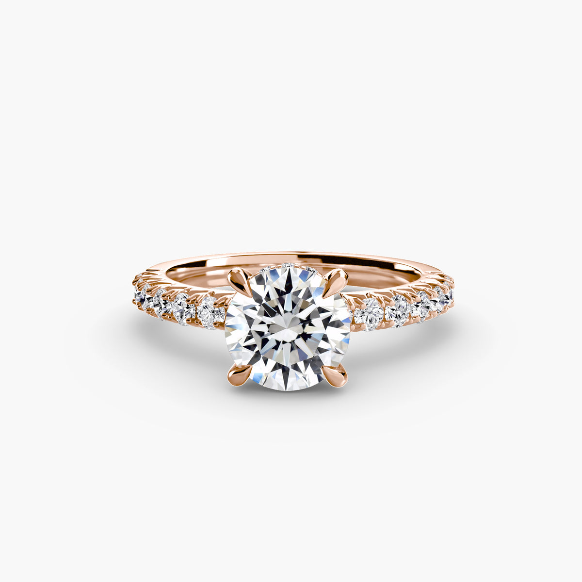 Hidden Halo Ring with Pavé sides