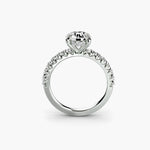 Hidden Halo Ring with Pavé sides