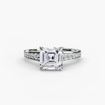 Solitaire with channel set side stones