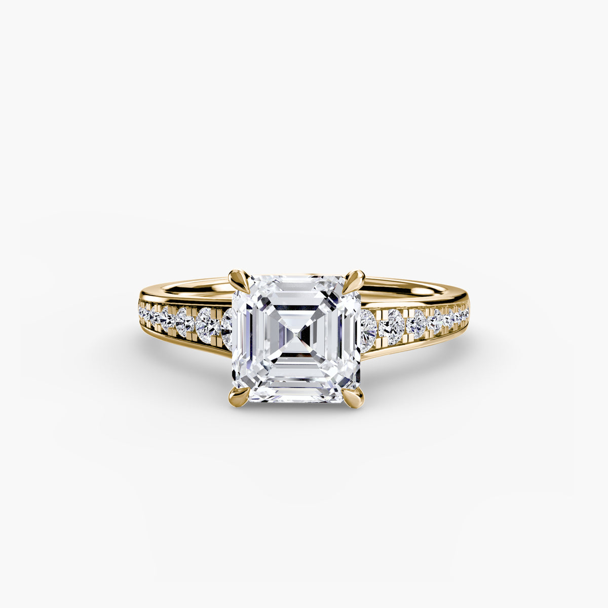 Solitaire with channel set side stones