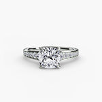 Solitaire with channel set side stones