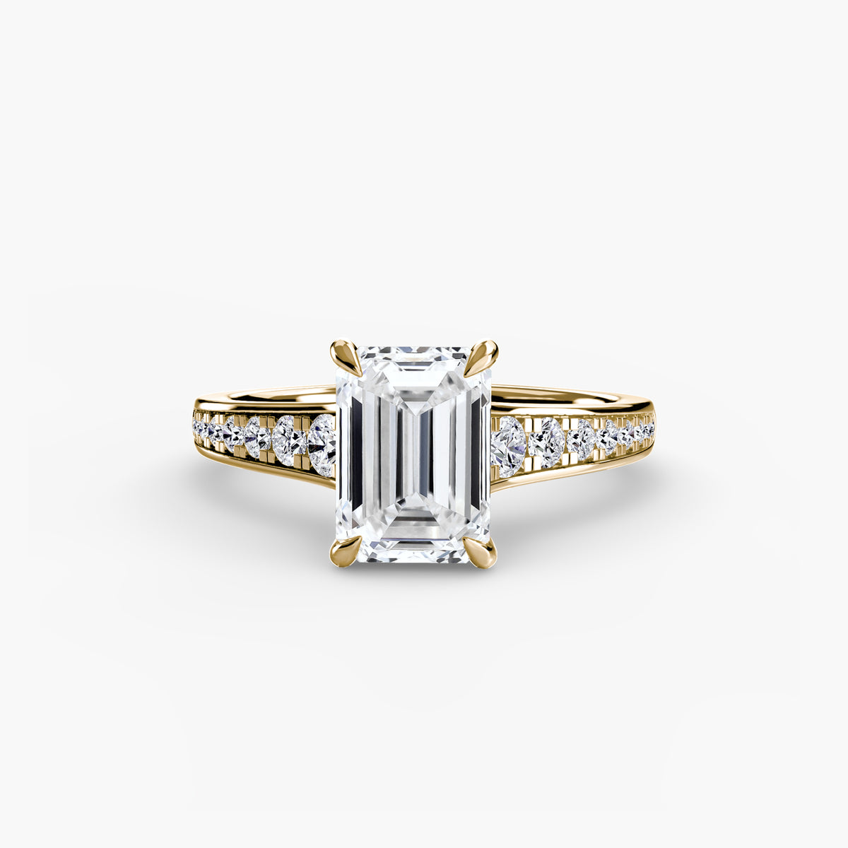 Solitaire with channel set side stones