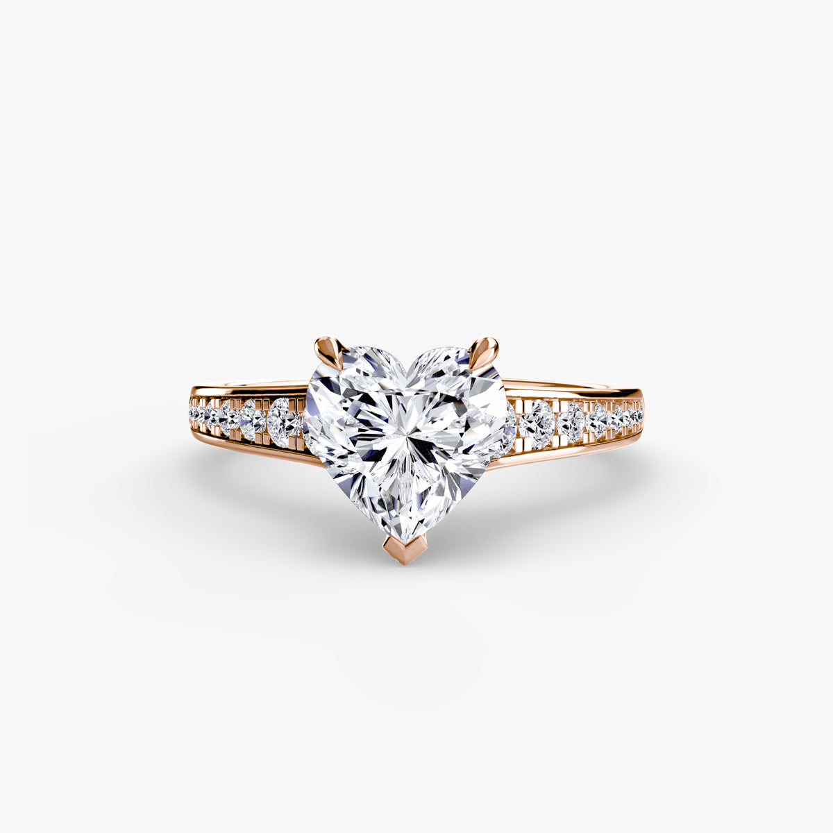 Solitaire with channel set side stones