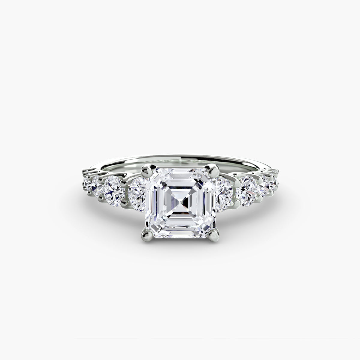 Diamond Solitaire with Graduated Accent shoulders