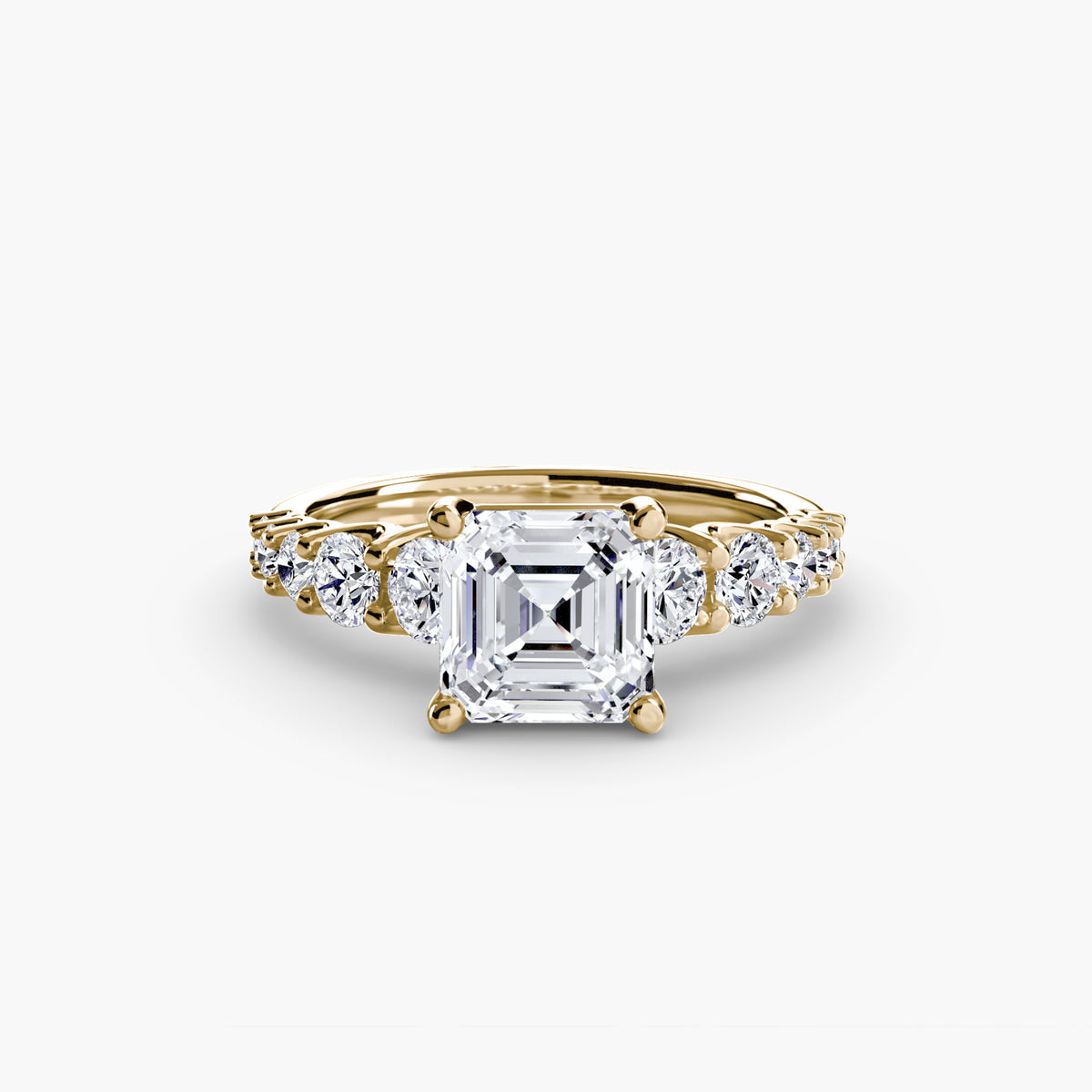 Diamond Solitaire with Graduated Accent shoulders