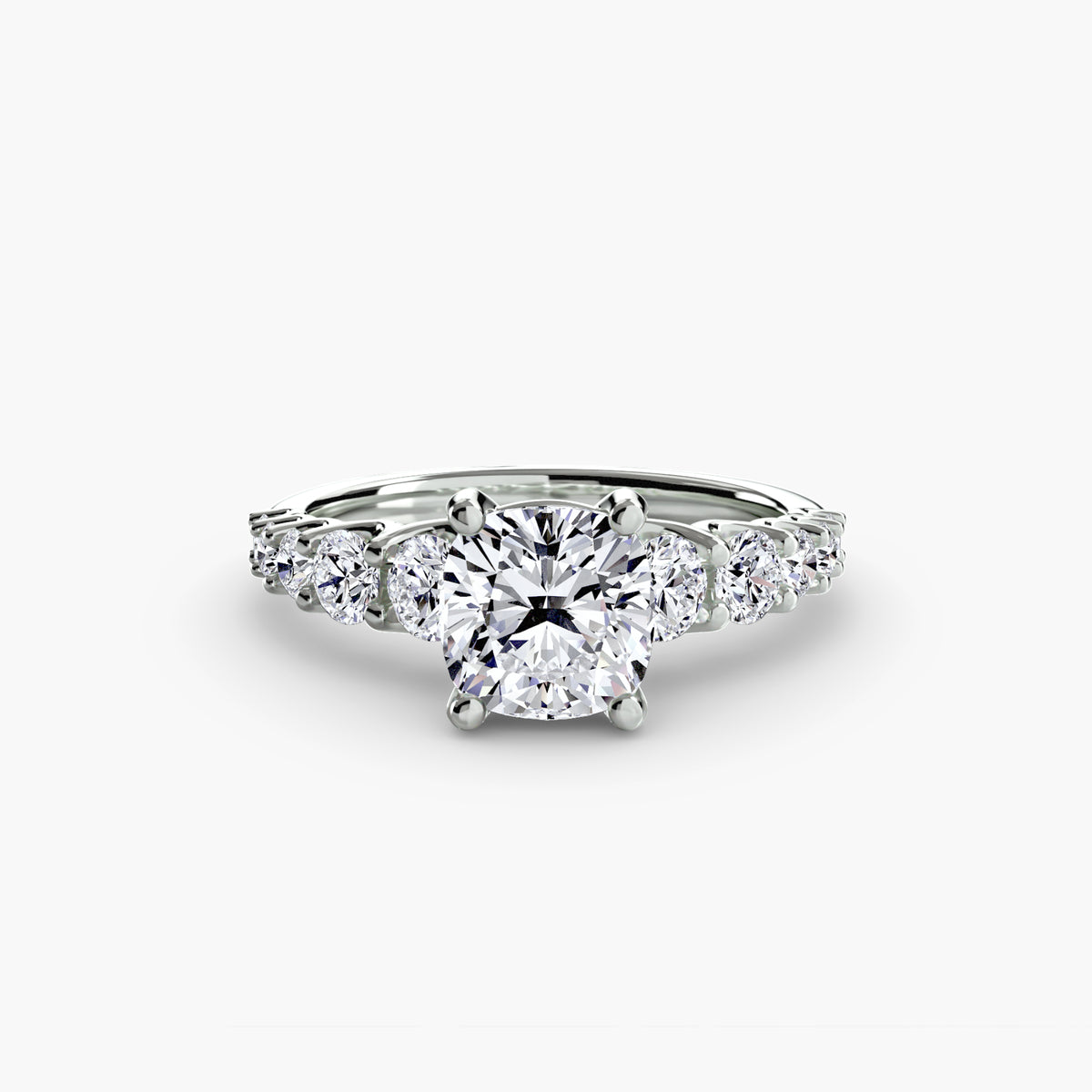Diamond Solitaire with Graduated Accent shoulders