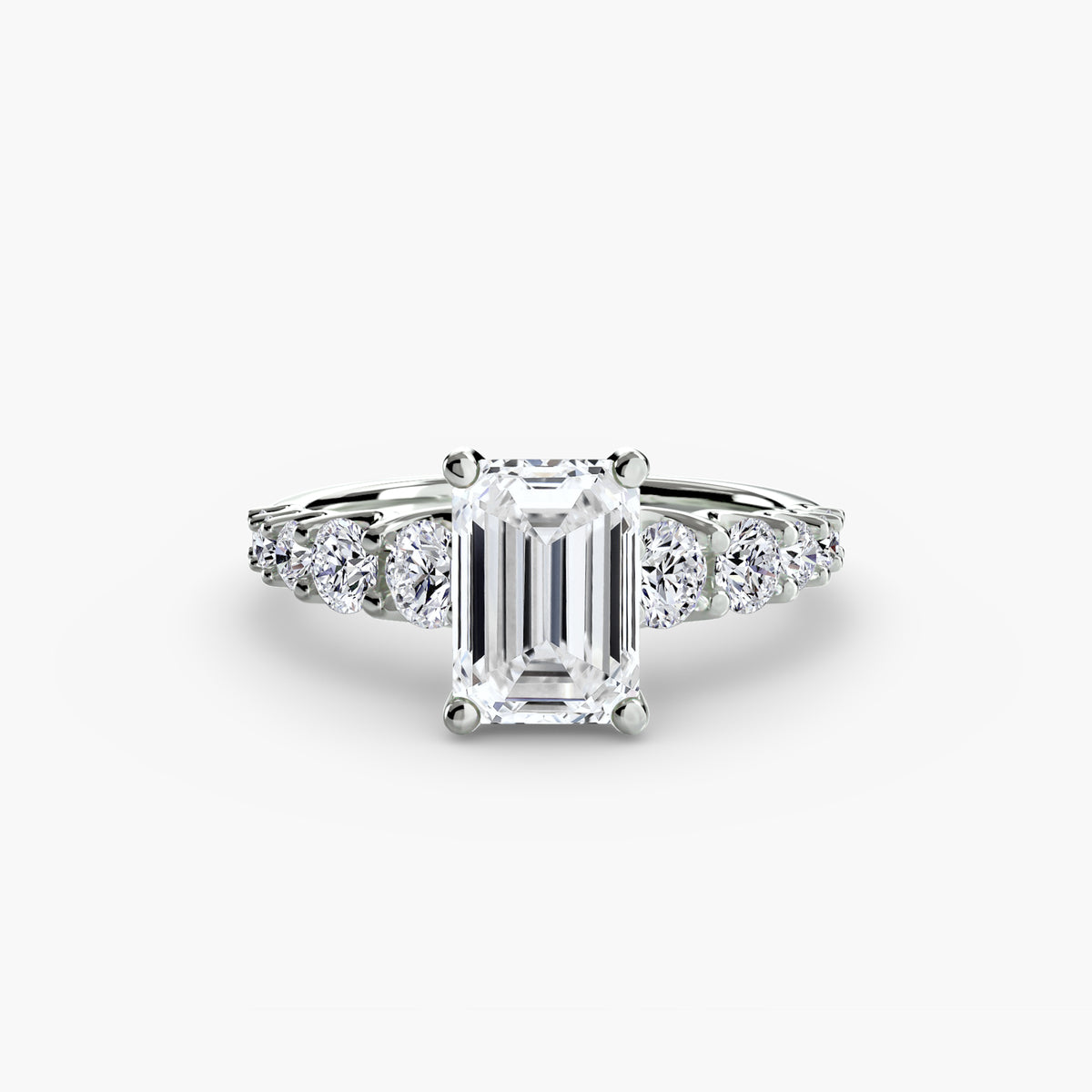 Diamond Solitaire with Graduated Accent shoulders