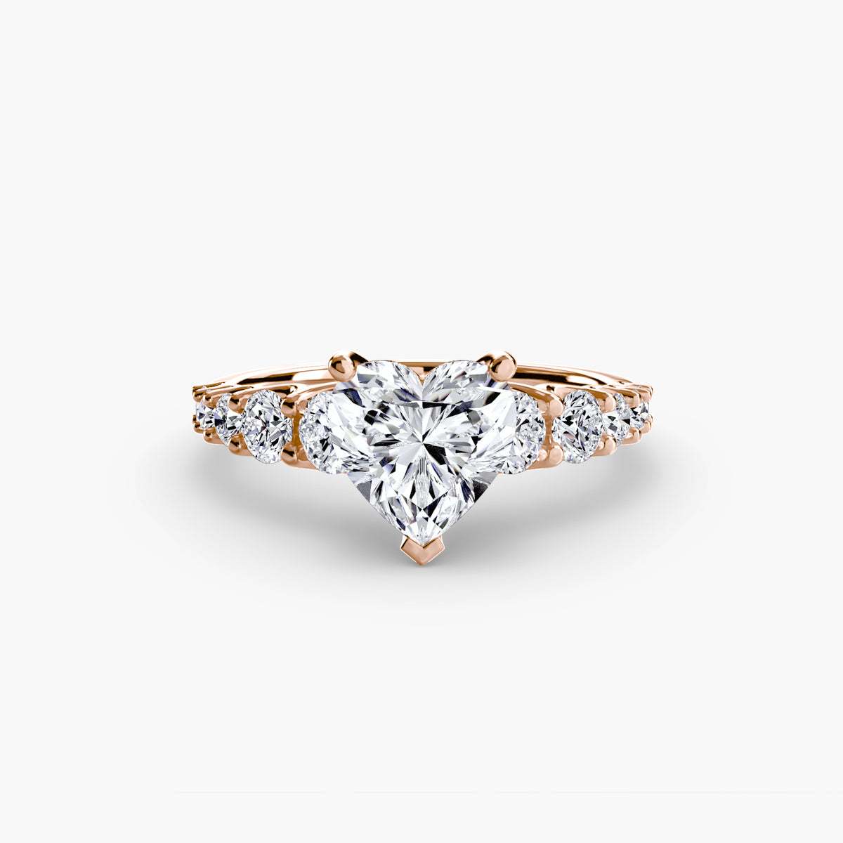 Diamond Solitaire with Graduated Accent shoulders