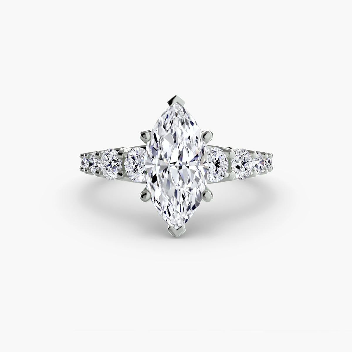 Diamond Solitaire with Graduated Accent shoulders