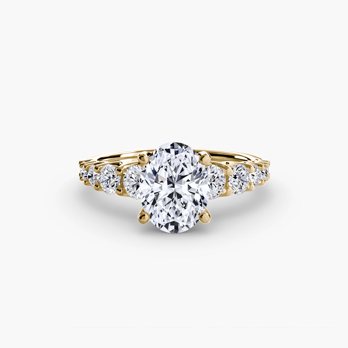 Diamond Solitaire with Graduated Accent shoulders
