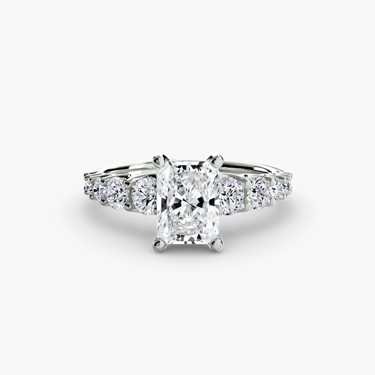 Diamond Solitaire with Graduated Accent shoulders