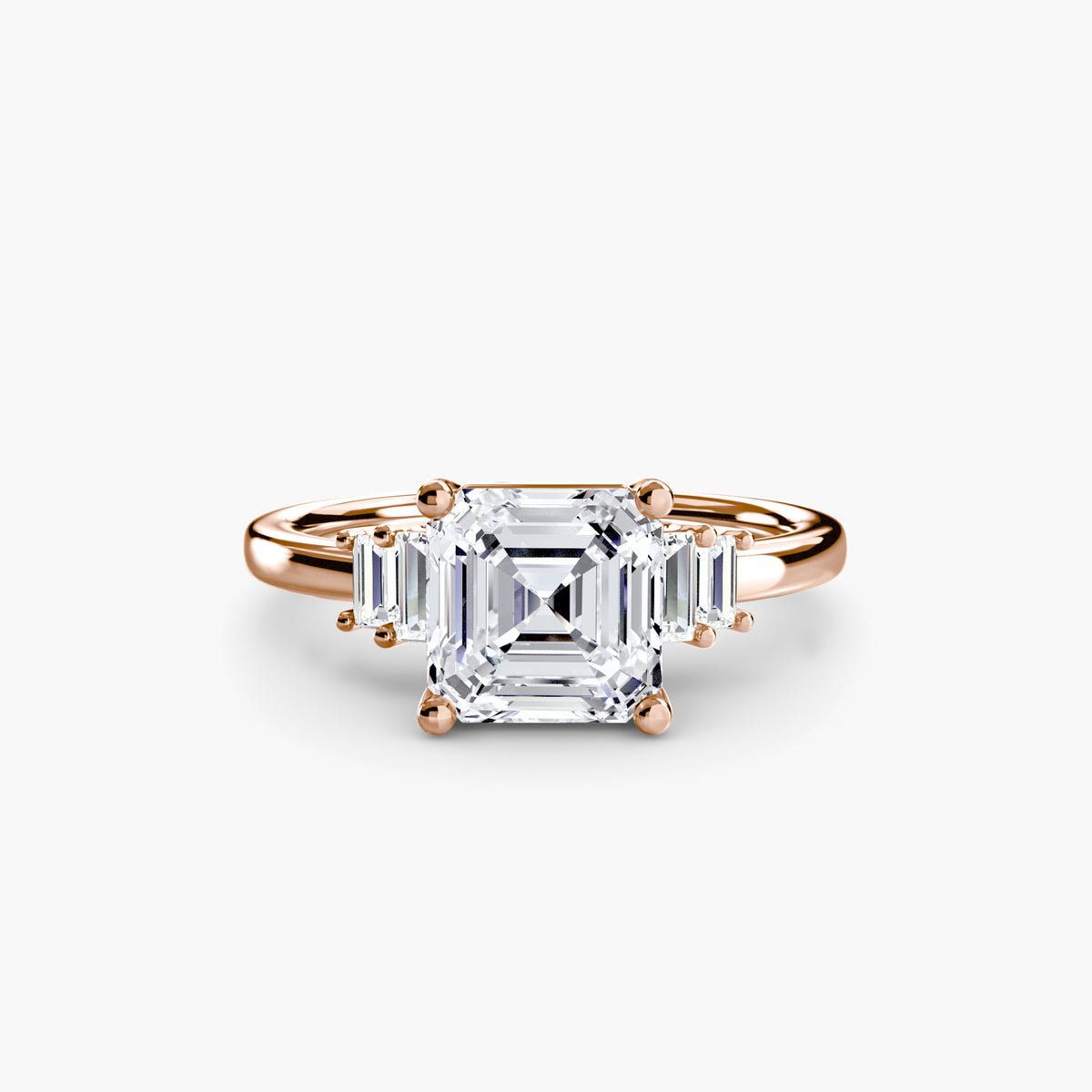 Solitaire with Baguette Accent Shoulders
