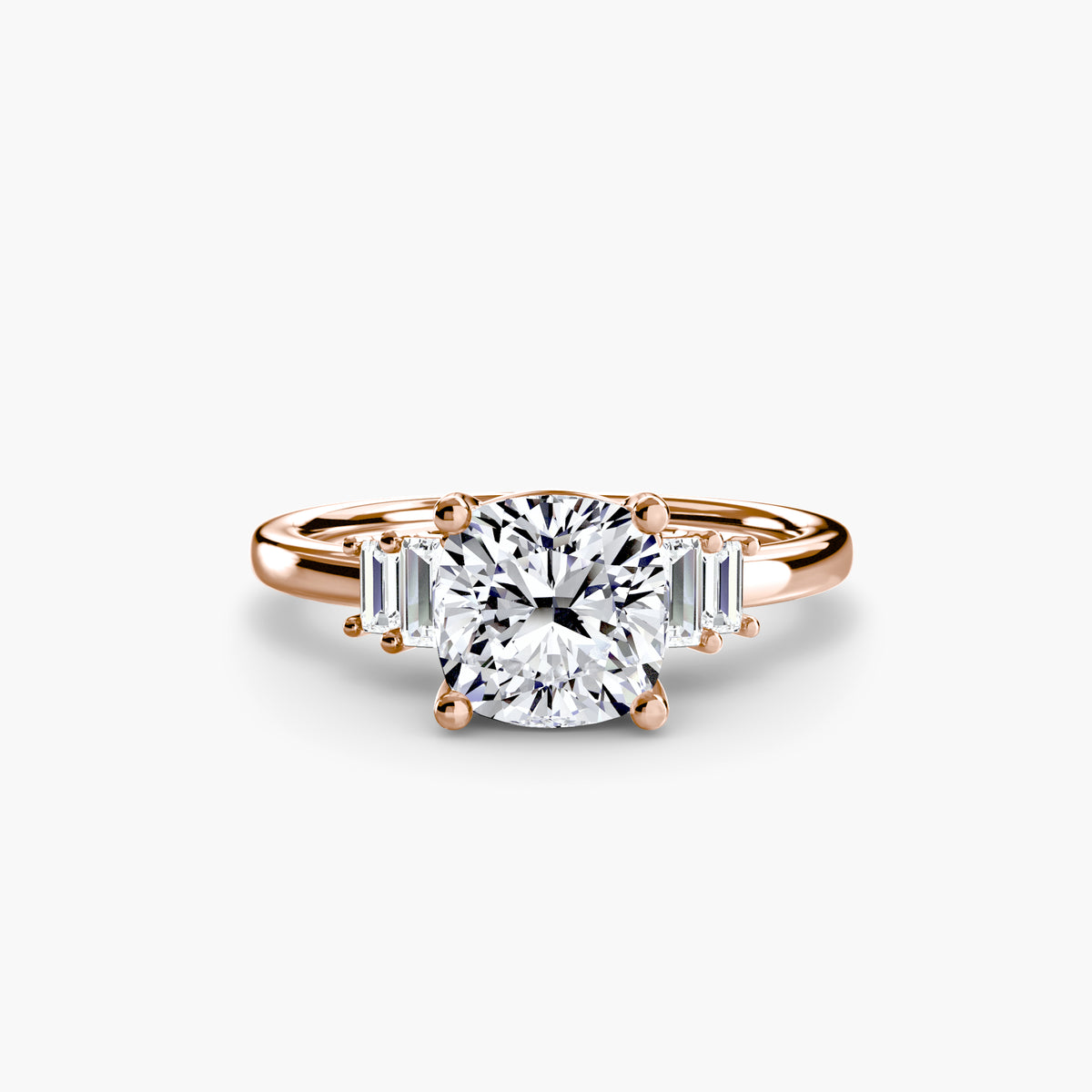 Solitaire with Baguette Accent Shoulders