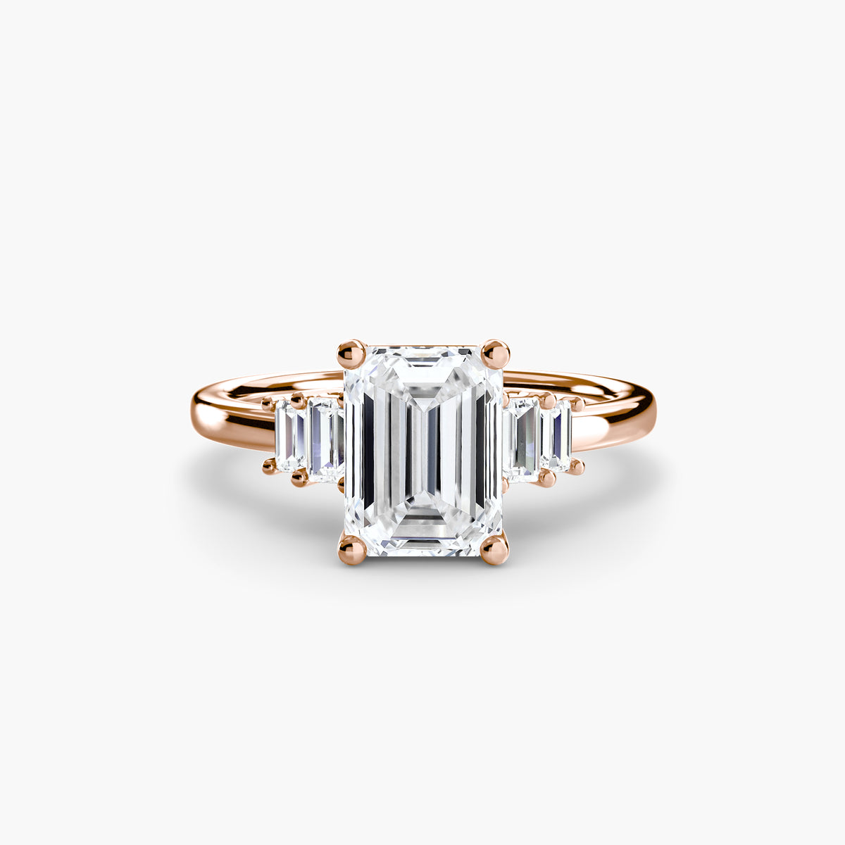 Solitaire with Baguette Accent Shoulders