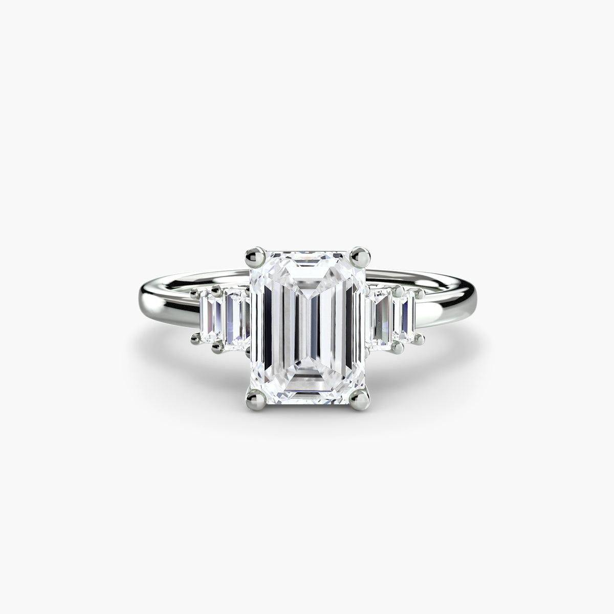 Solitaire with Baguette Accent Shoulders
