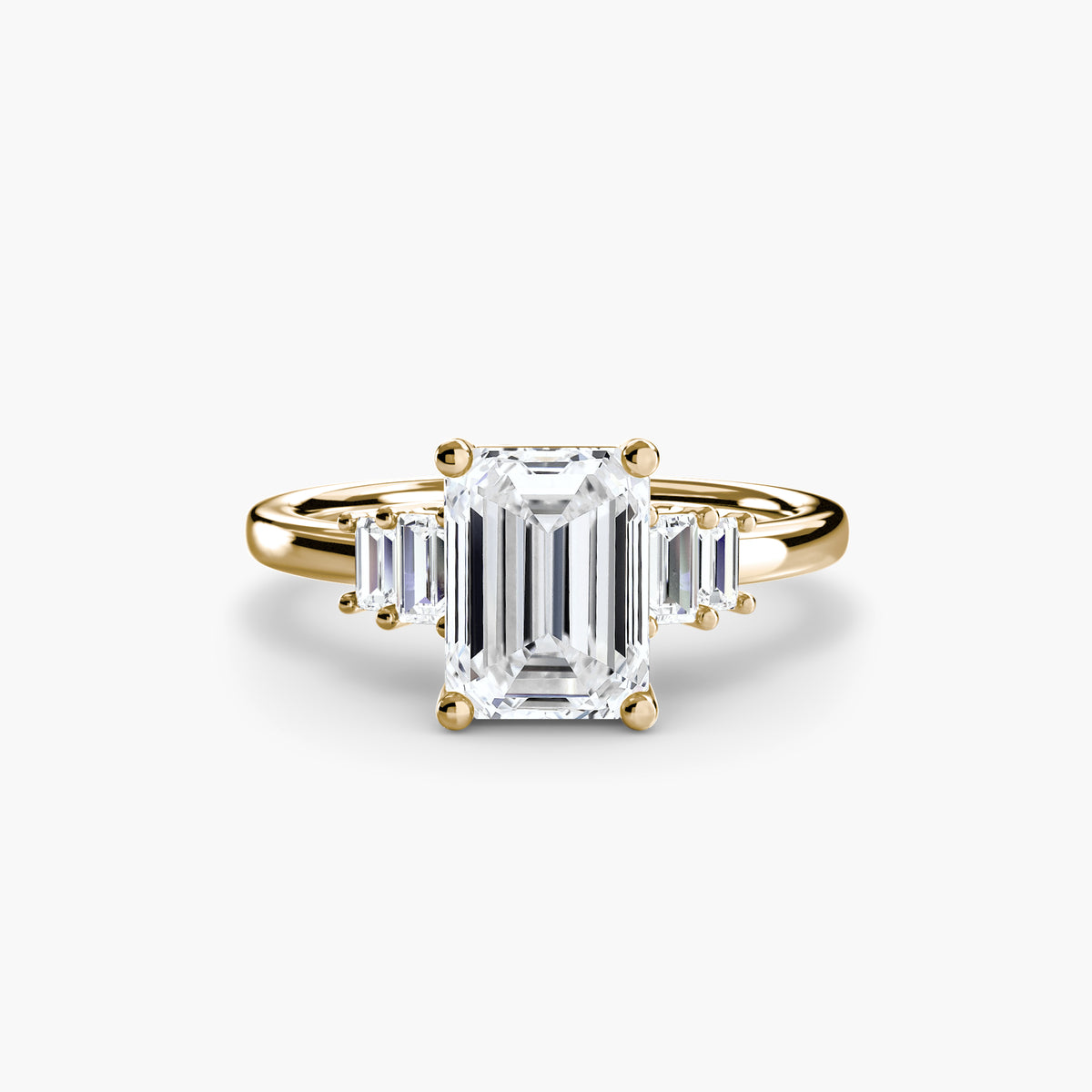 Solitaire with Baguette Accent Shoulders