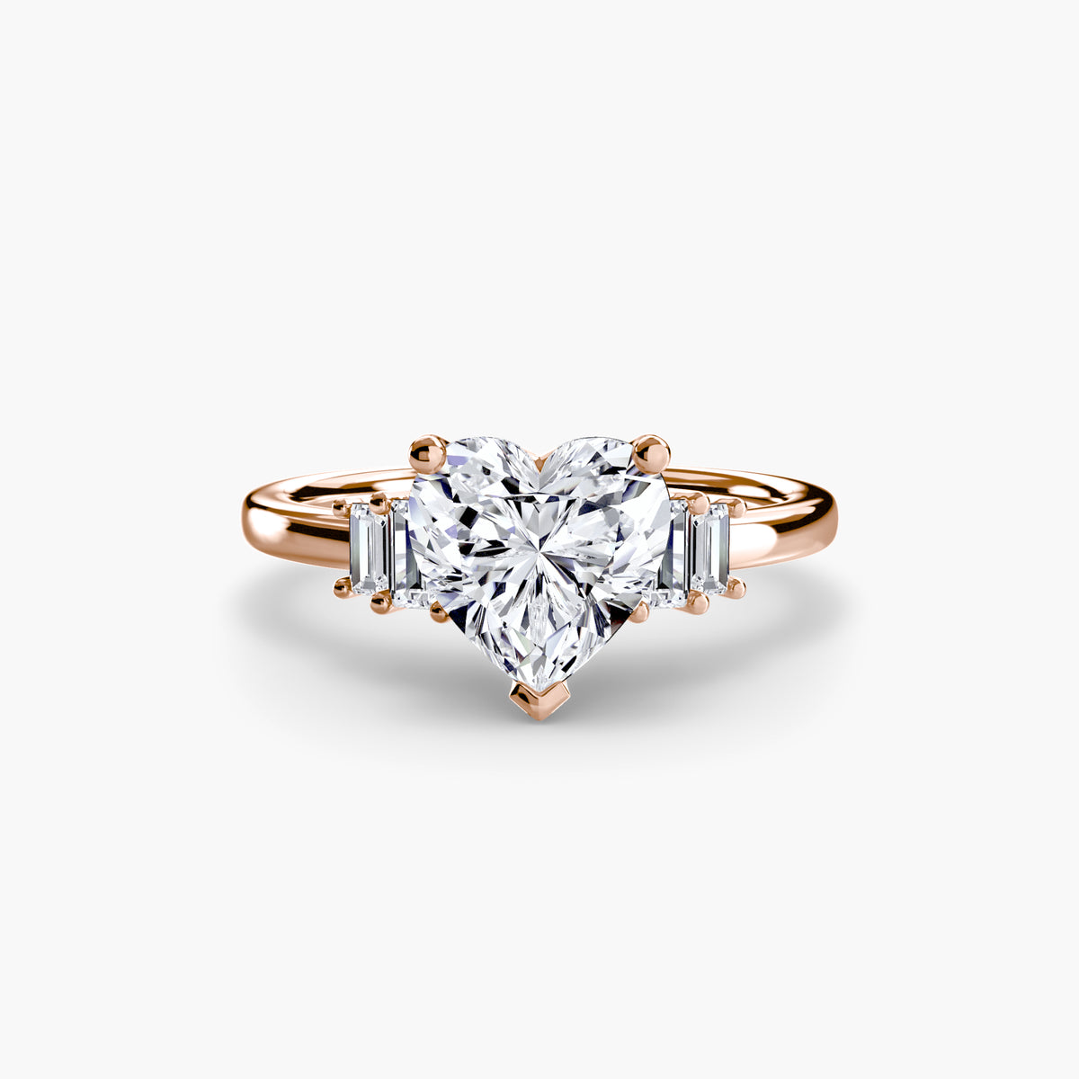 Solitaire with Baguette Accent Shoulders