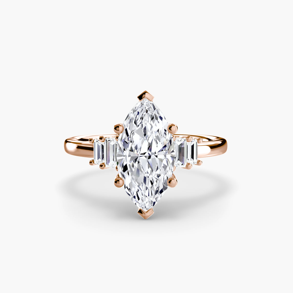 Solitaire with Baguette Accent Shoulders