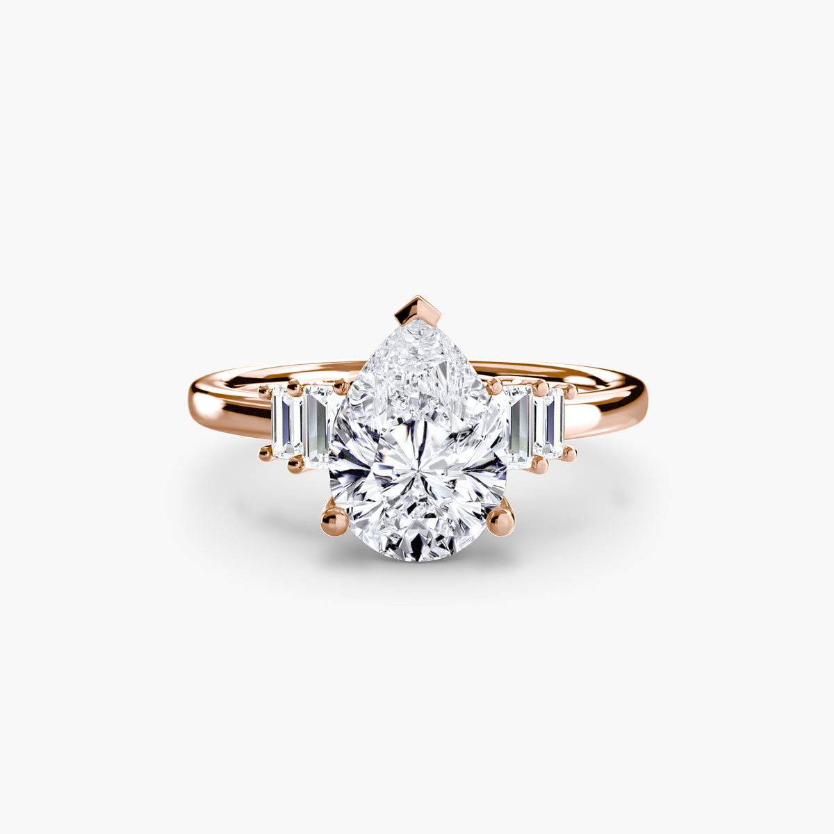 Solitaire with Baguette Accent Shoulders