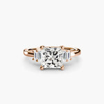 Solitaire with Baguette Accent Shoulders