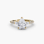 Solitaire ring with fancy sides