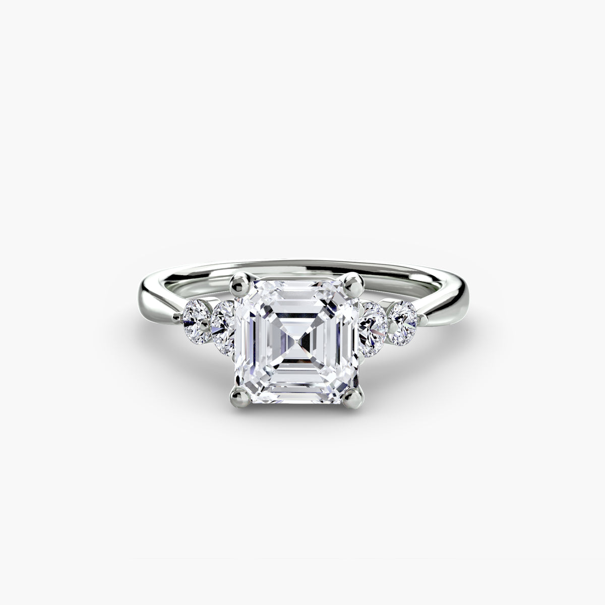 Diamond Solitaire with 4 accent stones.