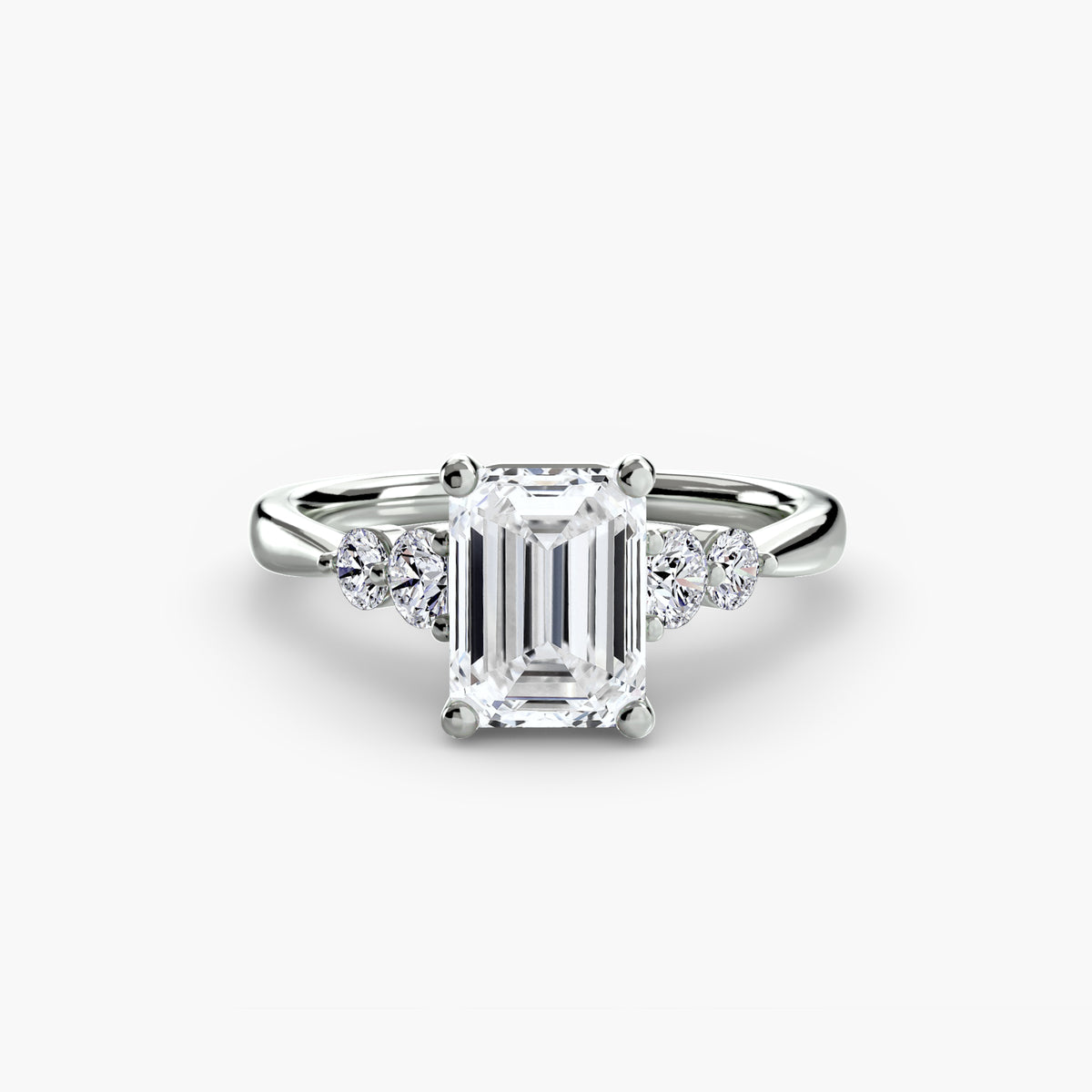 Diamond Solitaire with 4 accent stones.