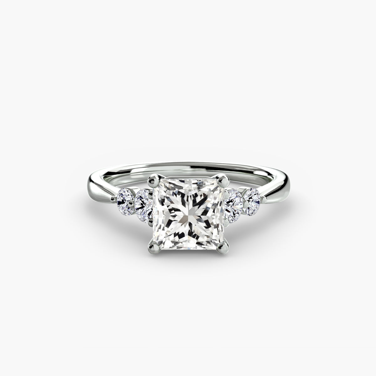 Diamond Solitaire with 4 accent stones.