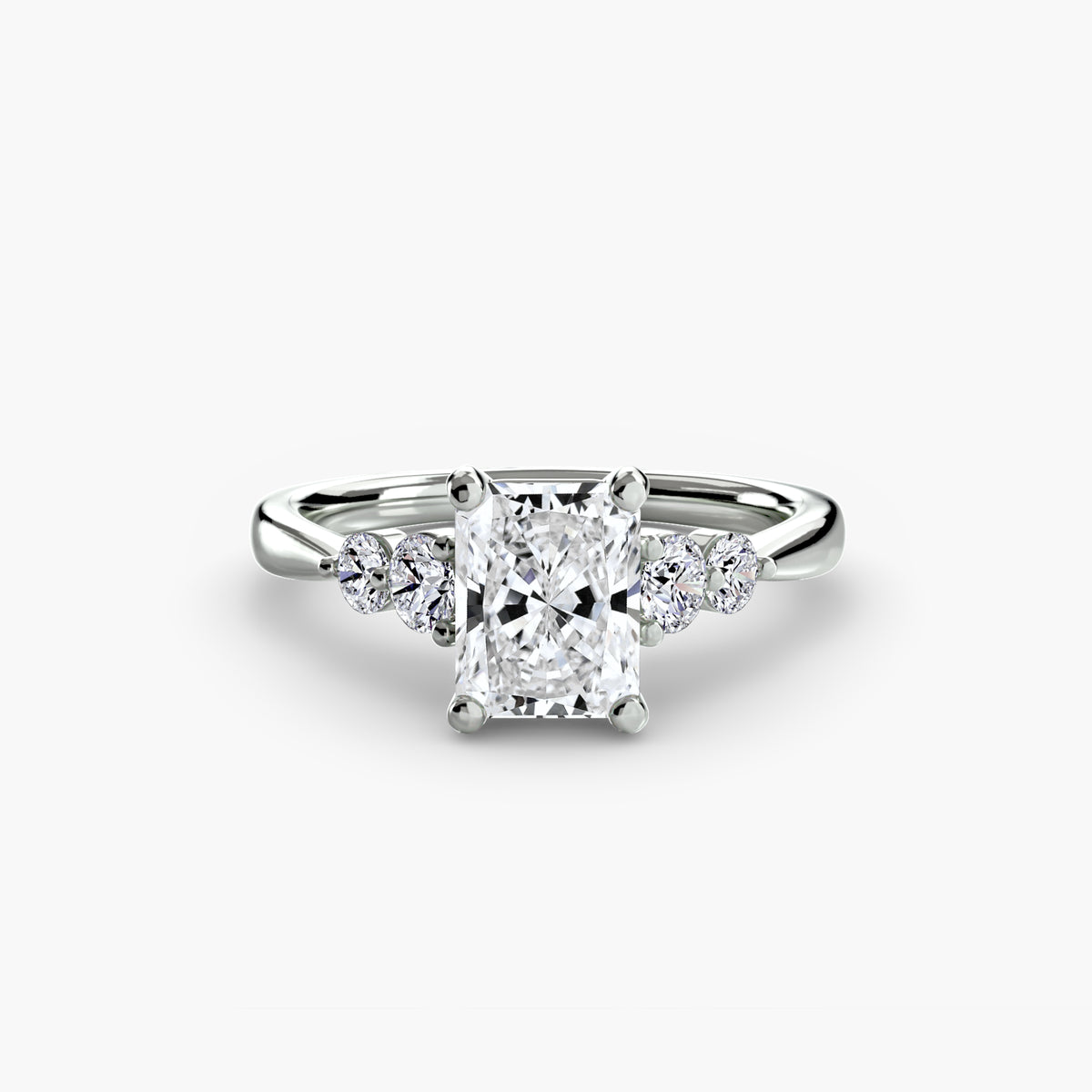 Diamond Solitaire with 4 accent stones.
