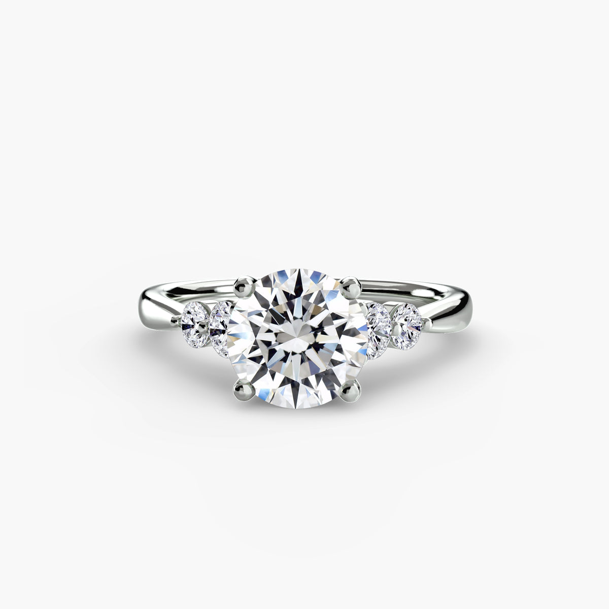Diamond Solitaire with 4 accent stones.