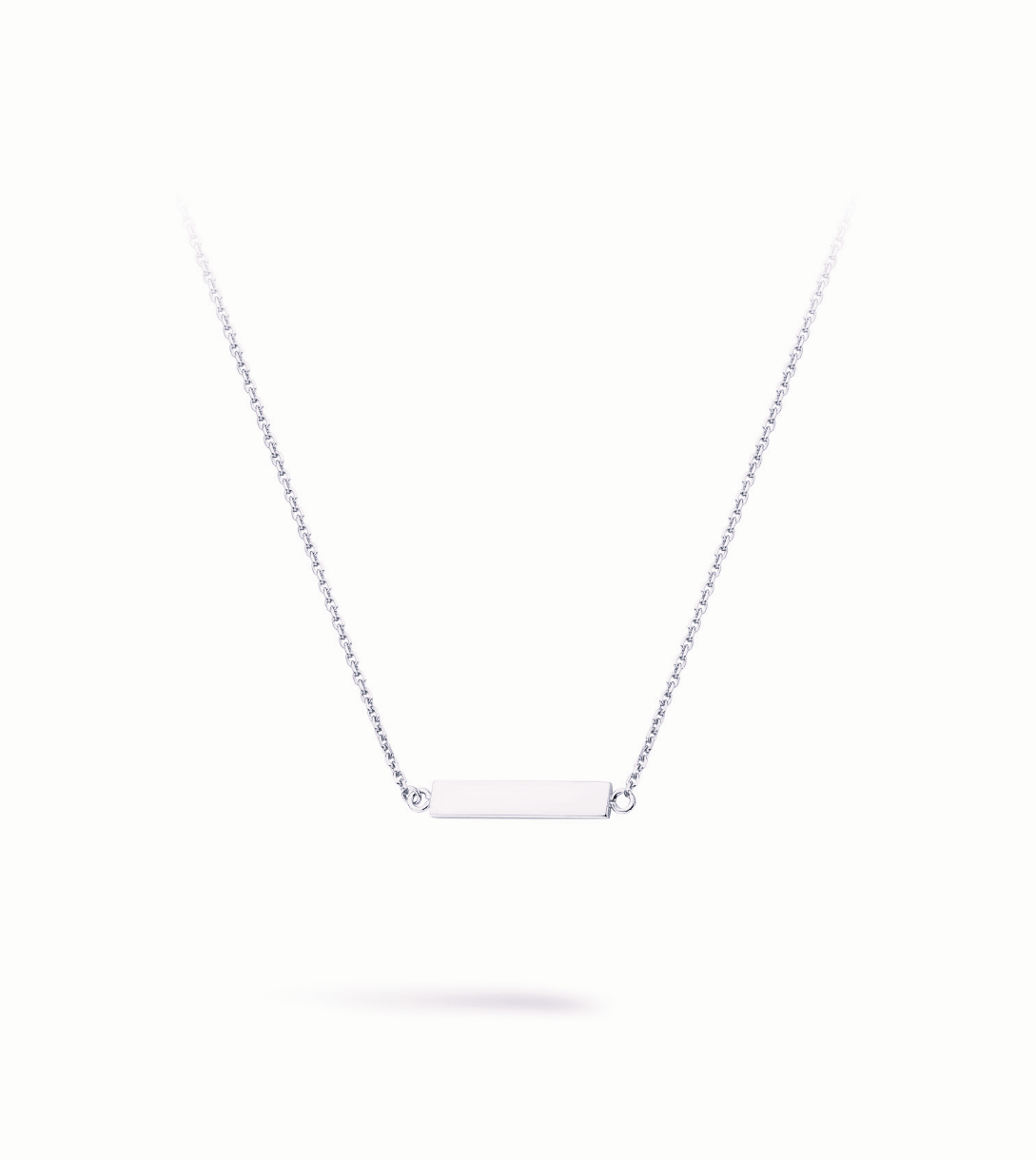 Silver Engravable dainty Mini Bar Necklace