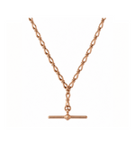 Pre-Owned 9ct Rose Gold T-Bar Necklace