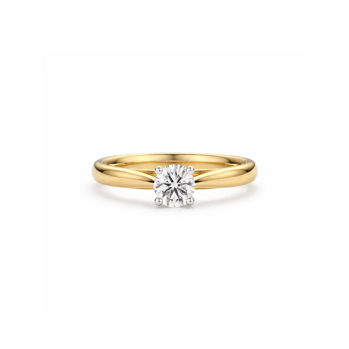 18ct Gold .50ct Round Lab Diamond Solitaire Ring